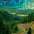 the Kings Hill Scenic Byway climbing — ceramic art tile