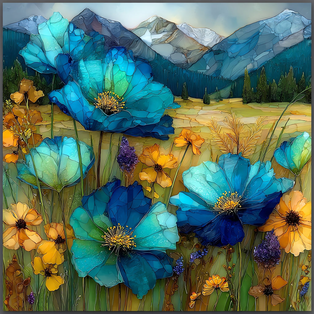 Rocky Mountain summer wildflowers — ceramic art tile
