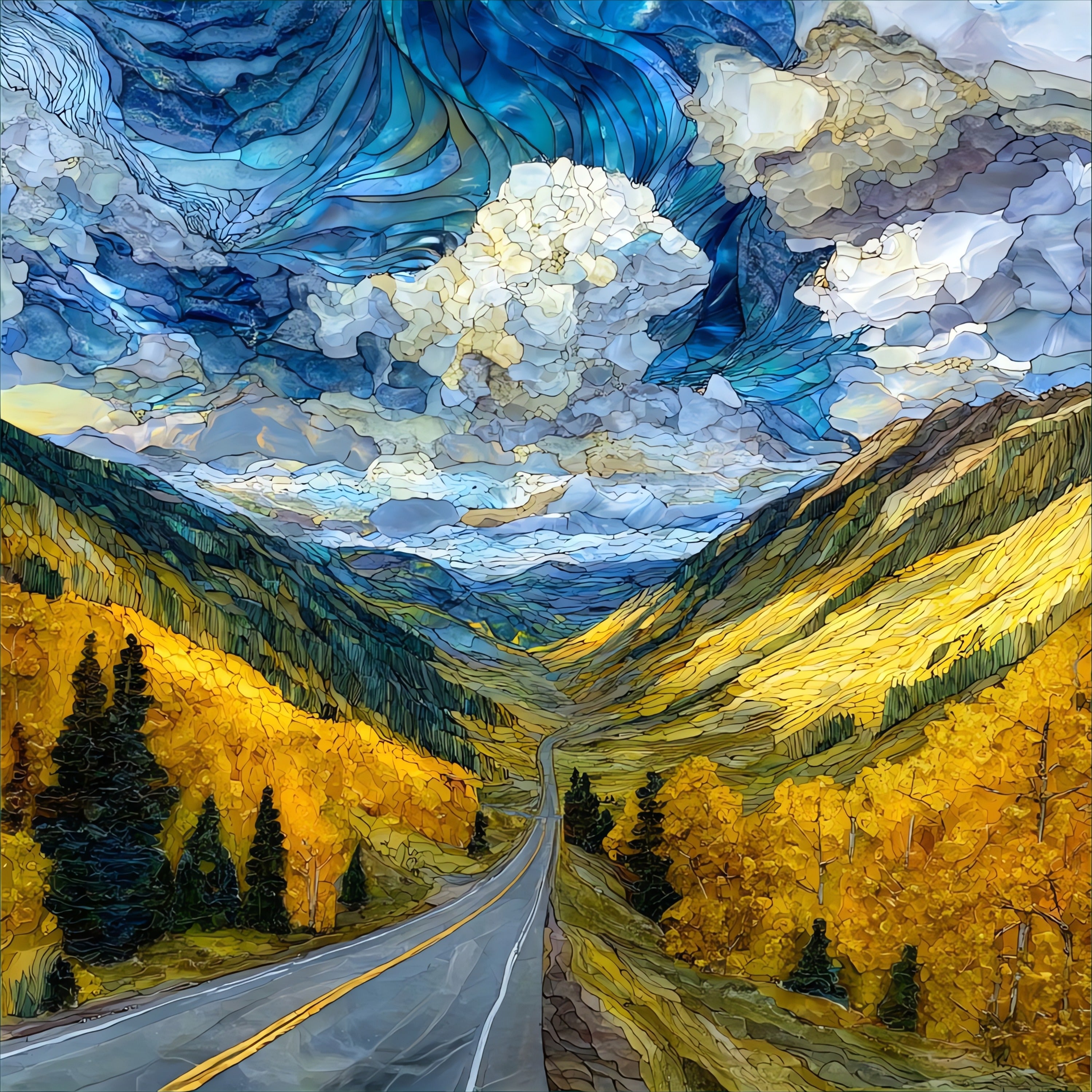 San Juan Skyway loop San Juans — ceramic art tile