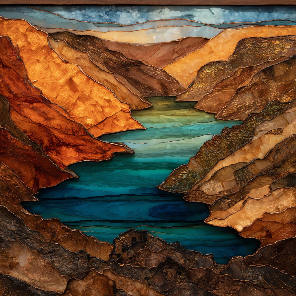 Flaming Gorge Reservoir — ceramic art tile
