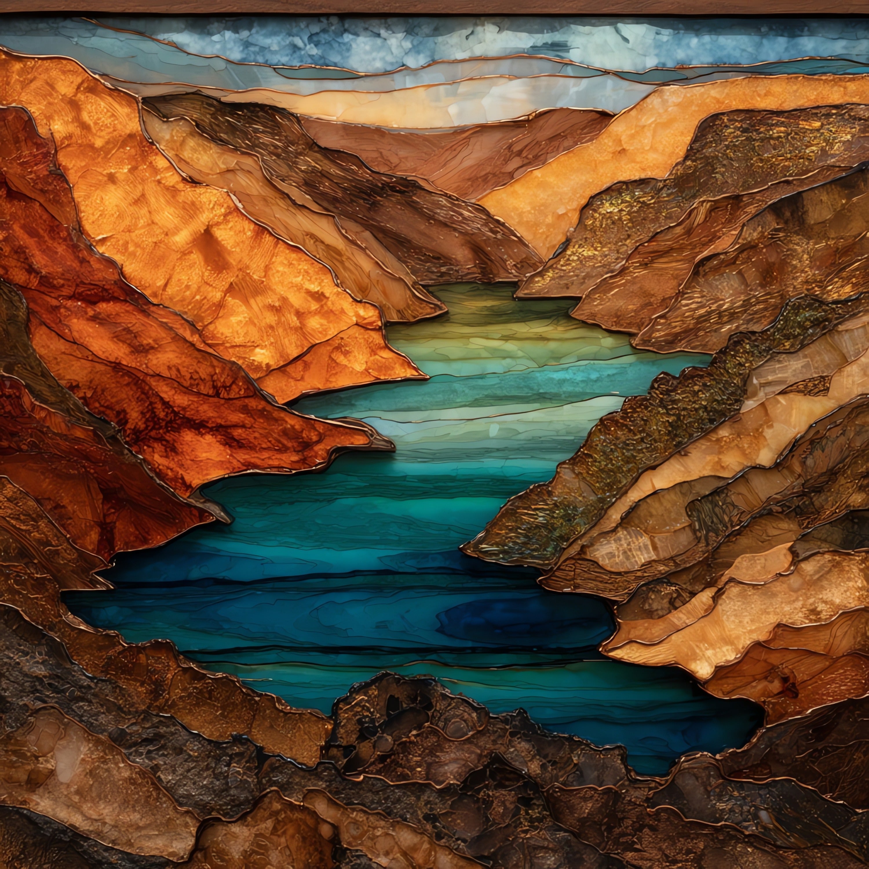 Flaming Gorge Reservoir — ceramic art tile