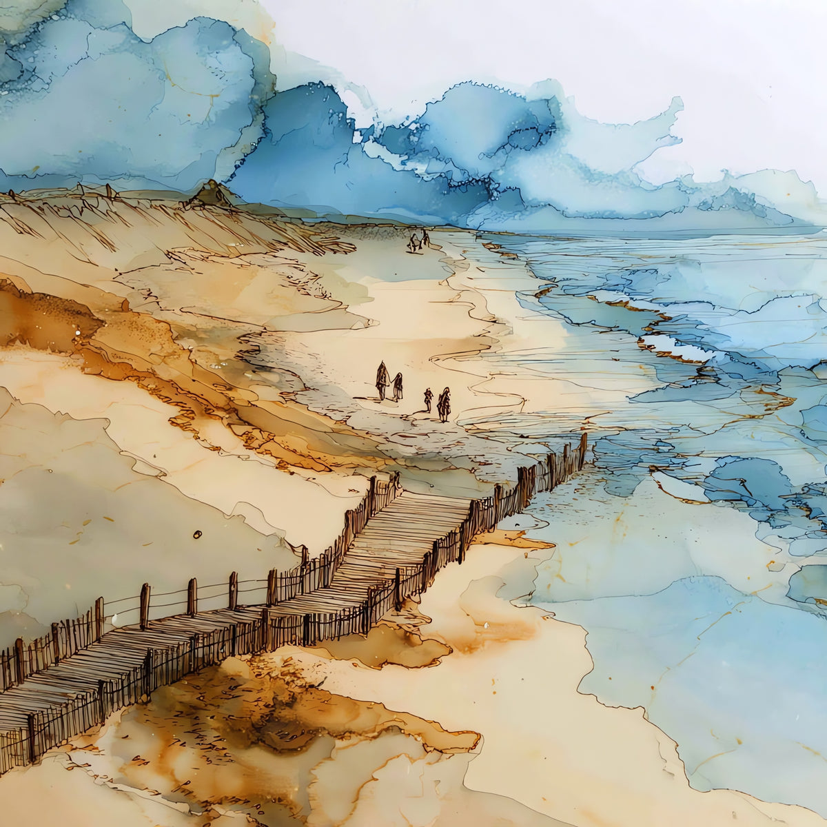 the Sea Bright dune jetty — ceramic art tile