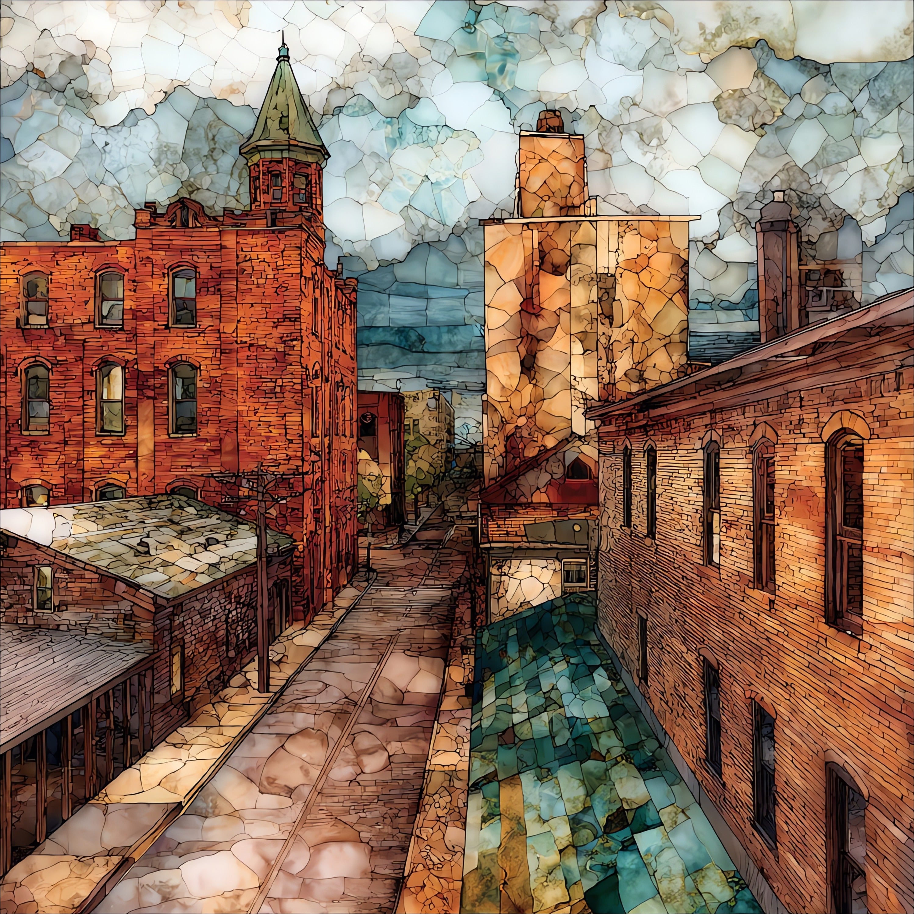 Old Town Wichita — ceramic art tile