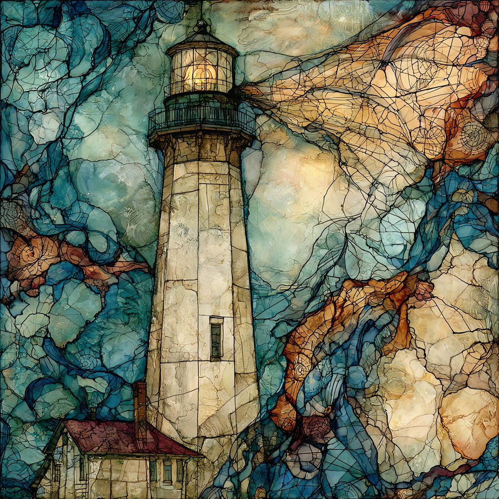 the Cape Henlopen Lighthouse — ceramic art tile