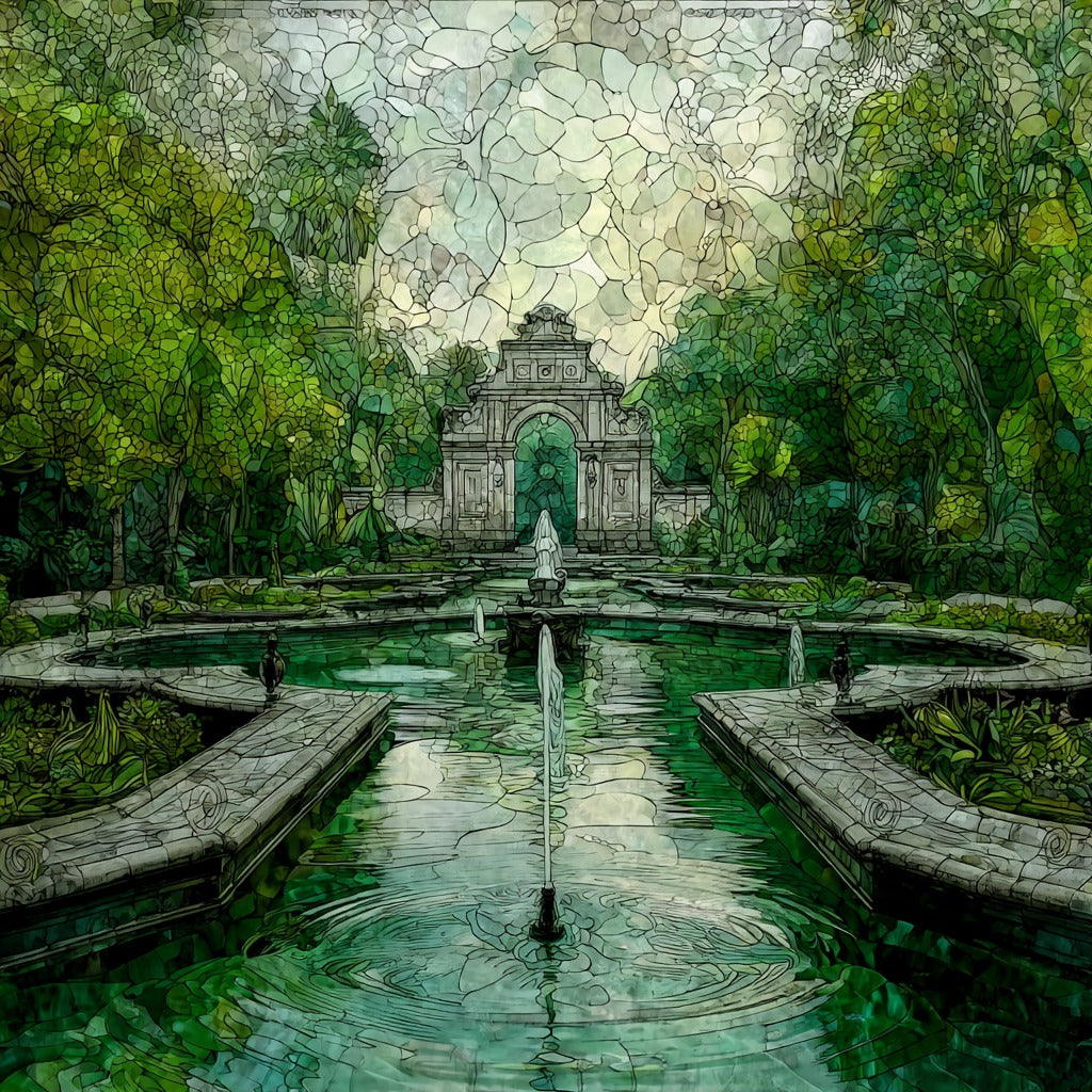 Maria Luisa Park fountains — ceramic art tile