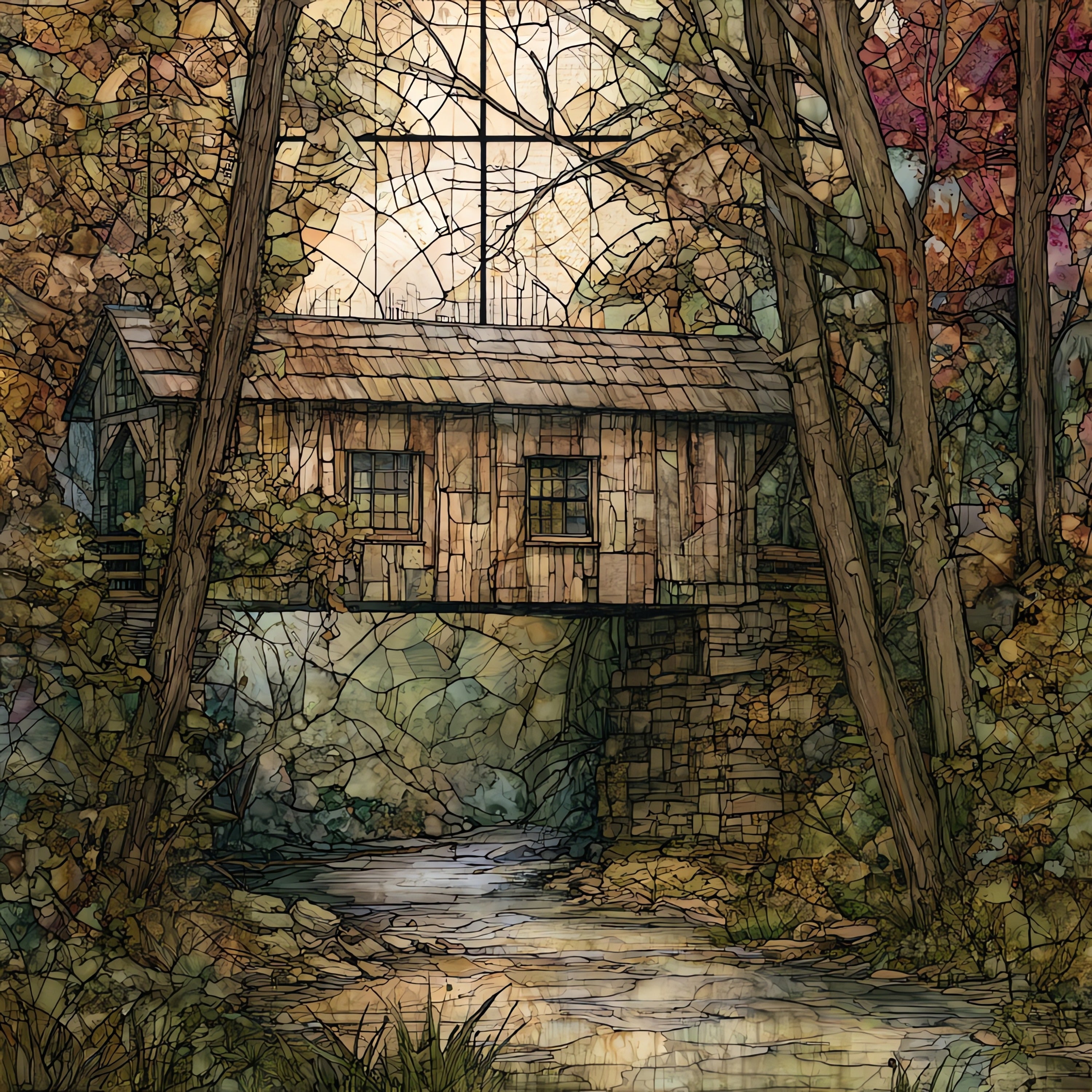 the Sim Smith Covered Bridge in — ceramic art tile