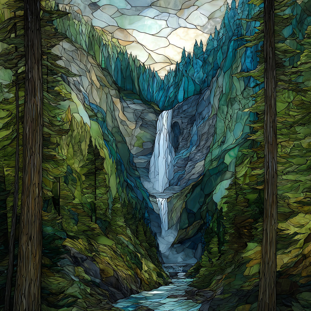 Bridal Veil Falls cascading — ceramic art tile