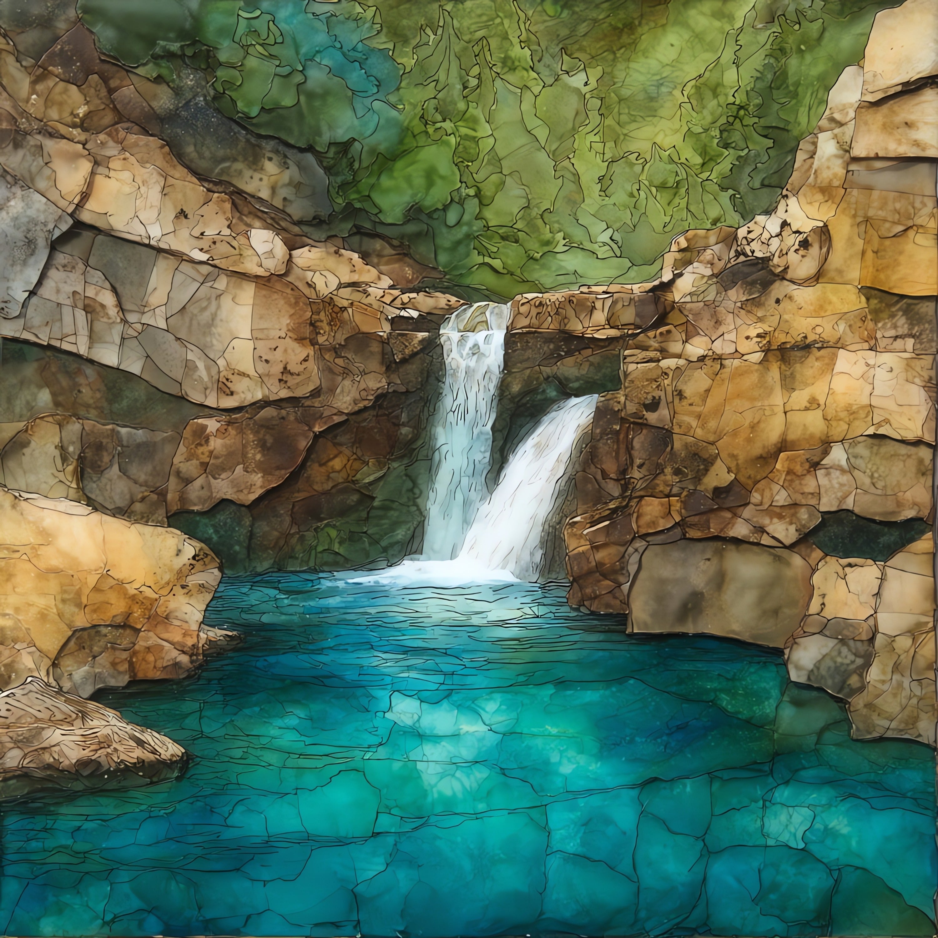 Natural Falls State Park — ceramic art tile