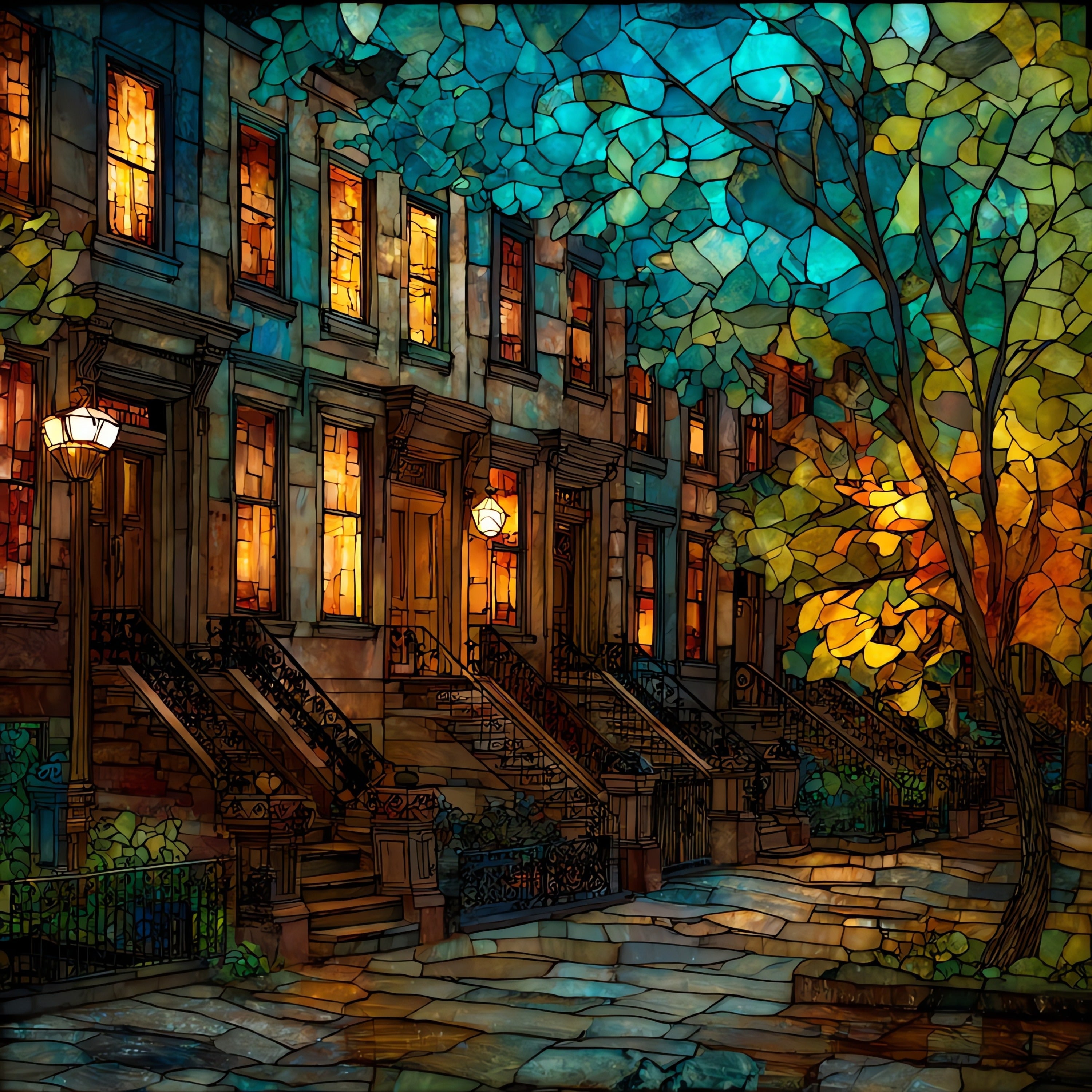 a Greenwich Village side street — ceramic art tile