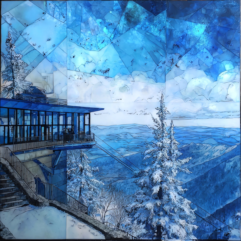 Jay Peak tram station — ceramic art tile