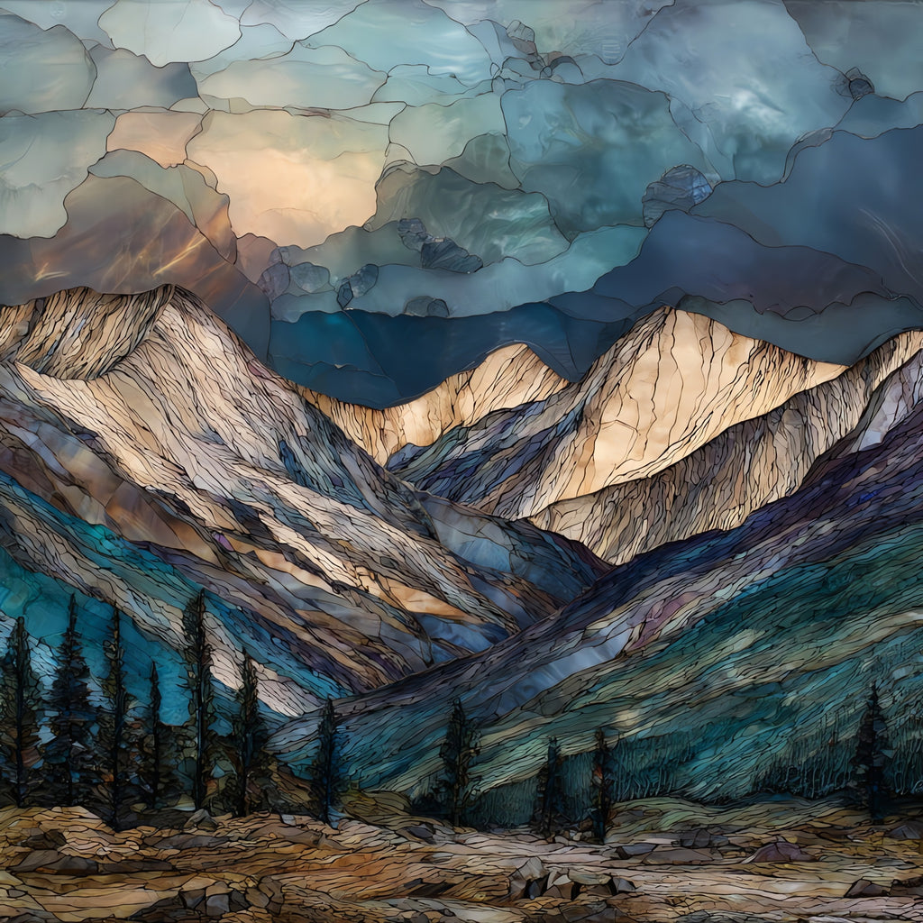 the Jarbidge Wilderness peaks — ceramic art tile