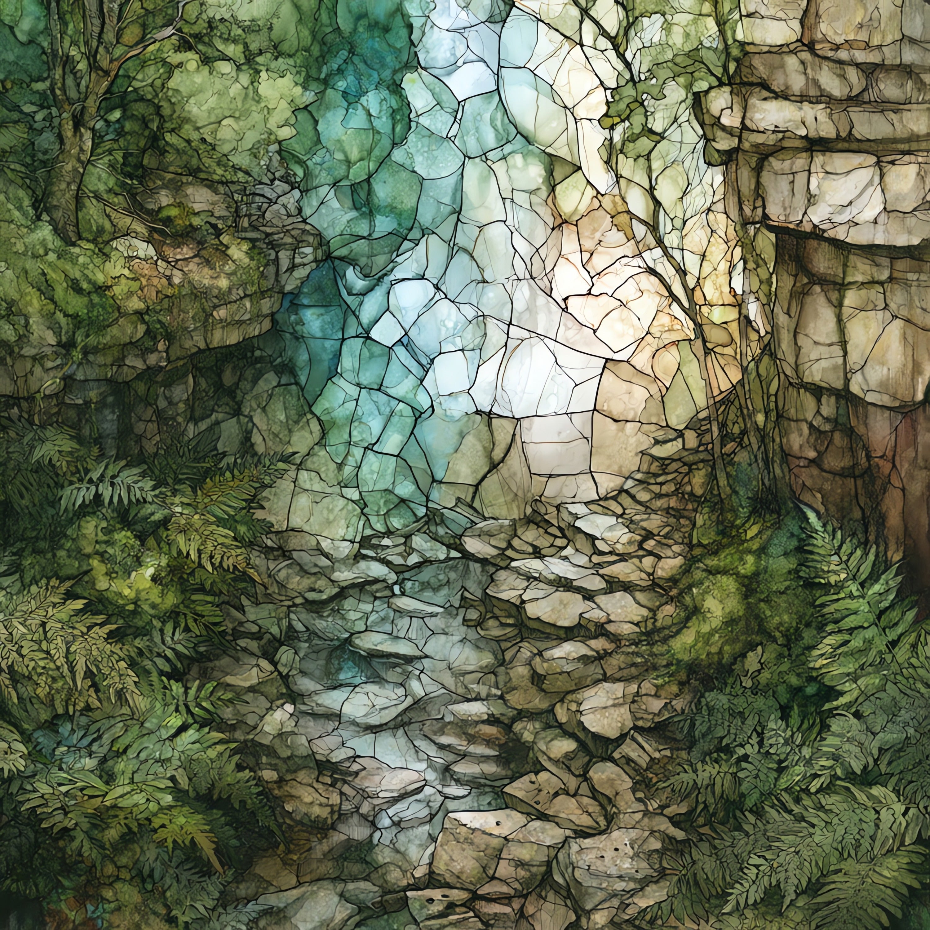 Cave River Valley Park — ceramic art tile