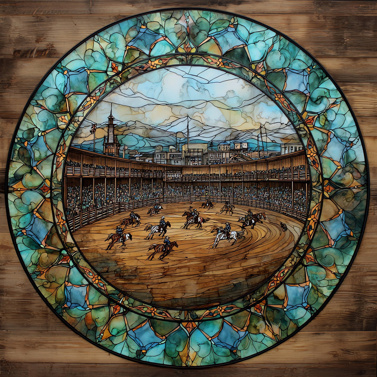 the Pendleton Round-Up arena — ceramic art tile