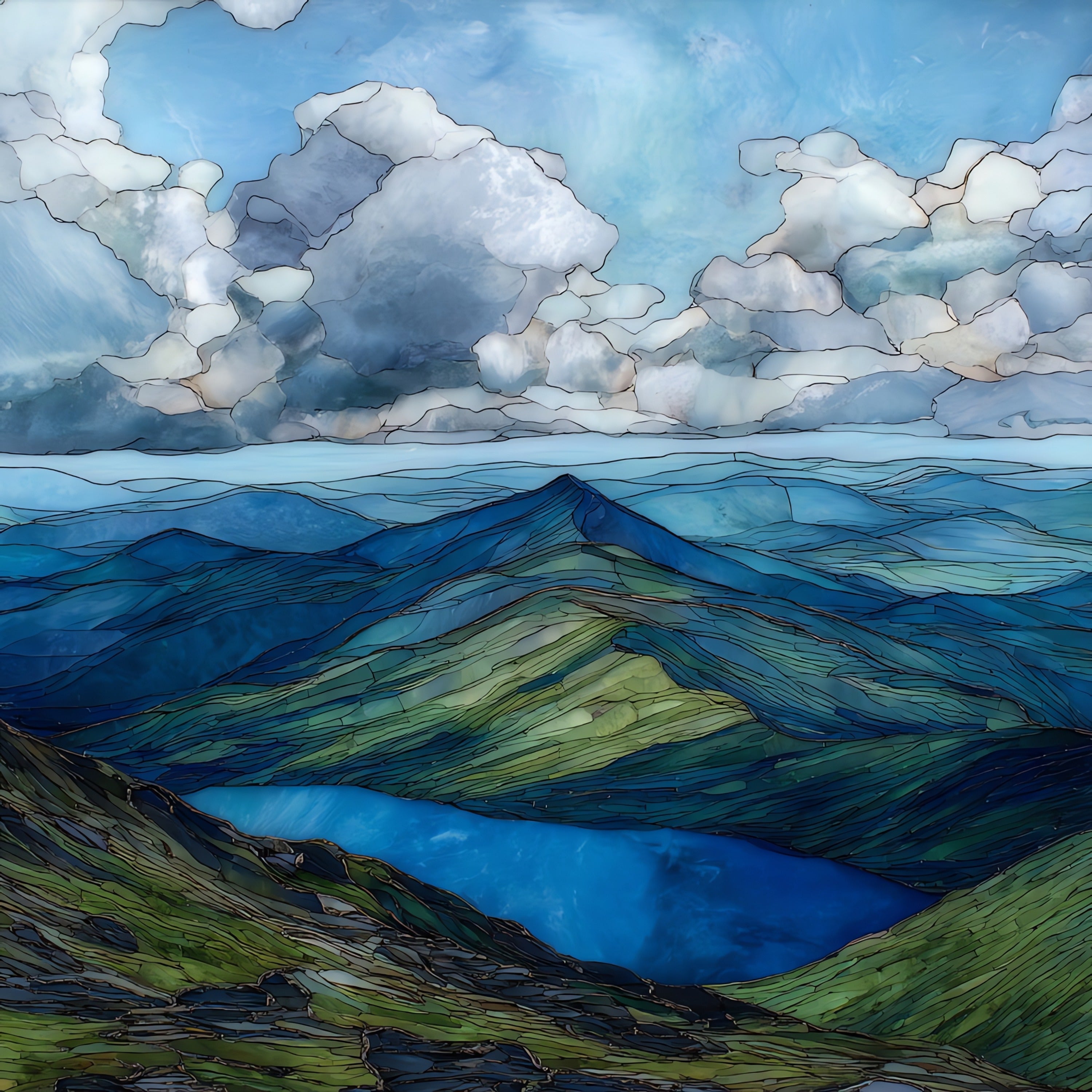 Mount Marcy summit — ceramic art tile