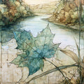 the Wabash River bend — ceramic art tile