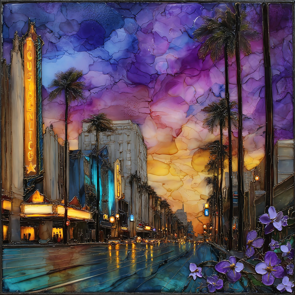 Hollywood Boulevard — ceramic art tile