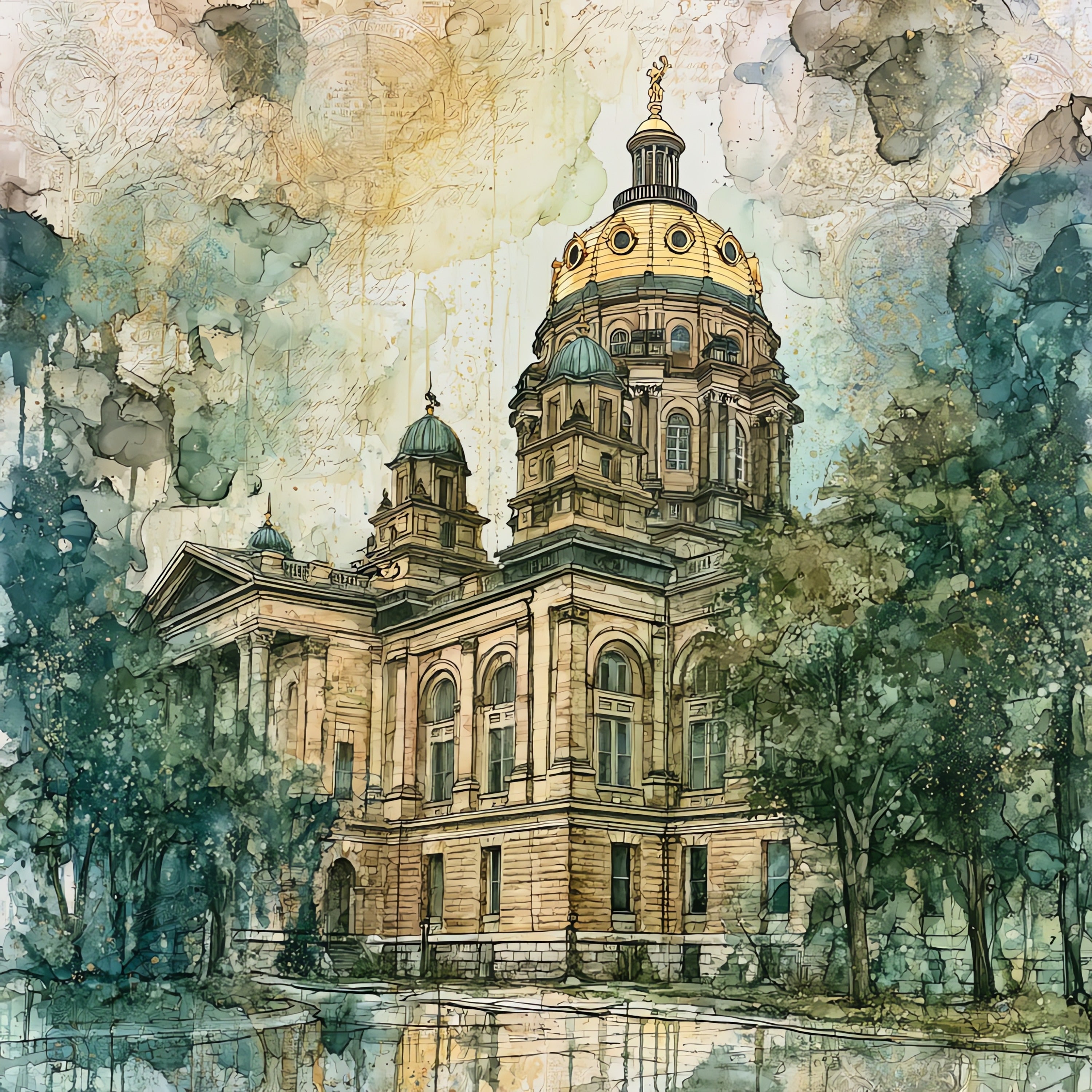 the Iowa State Capitol — ceramic art tile