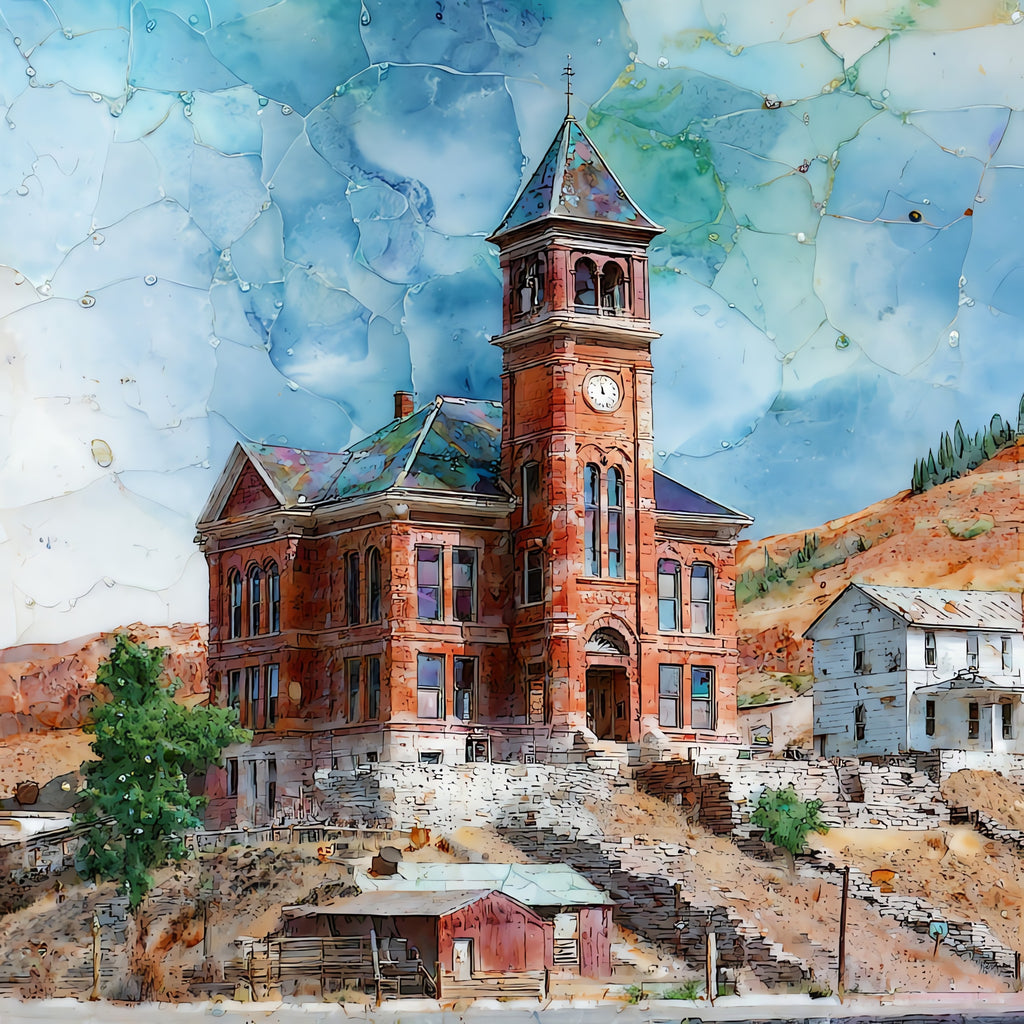the Pioche Million Dollar Courthouse in — ceramic art tile