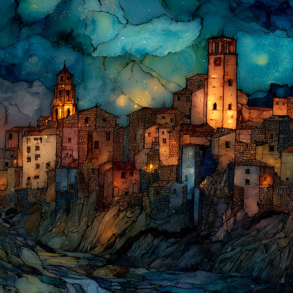 Lorca Castle Old Town — ceramic art tile
