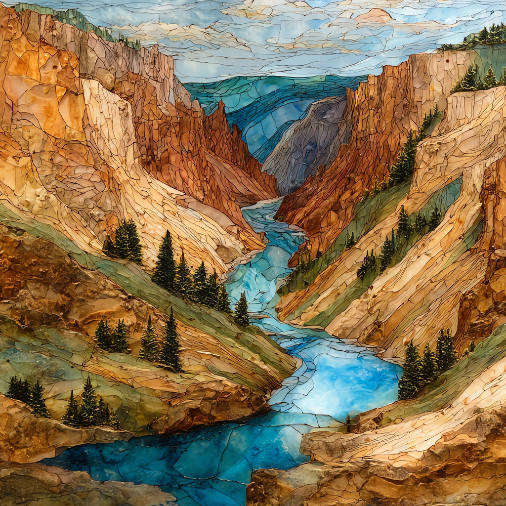 Bighorn Canyon cutting into — ceramic art tile