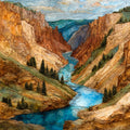Bighorn Canyon cutting into — ceramic art tile