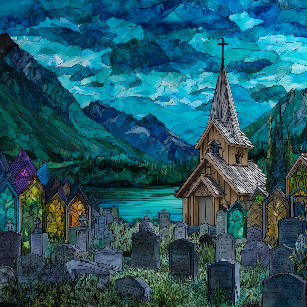 the Eklutna Athabascan cemetery — ceramic art tile