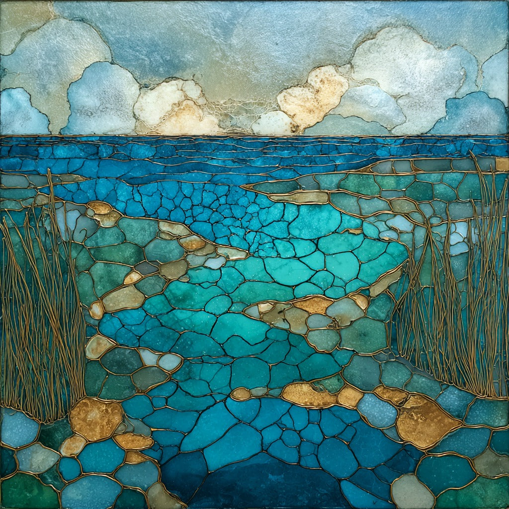Mar Menor lagoon — ceramic art tile