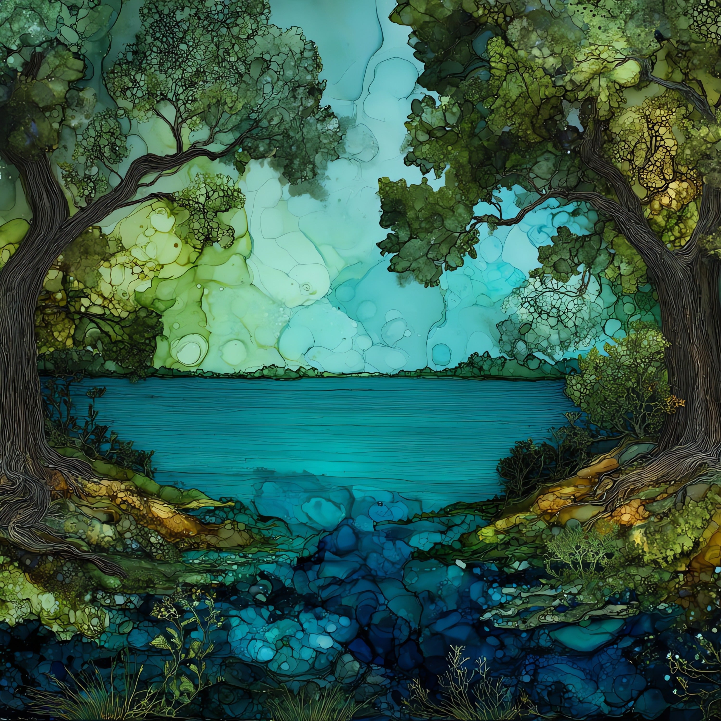 Pickwick Reservoir — ceramic art tile