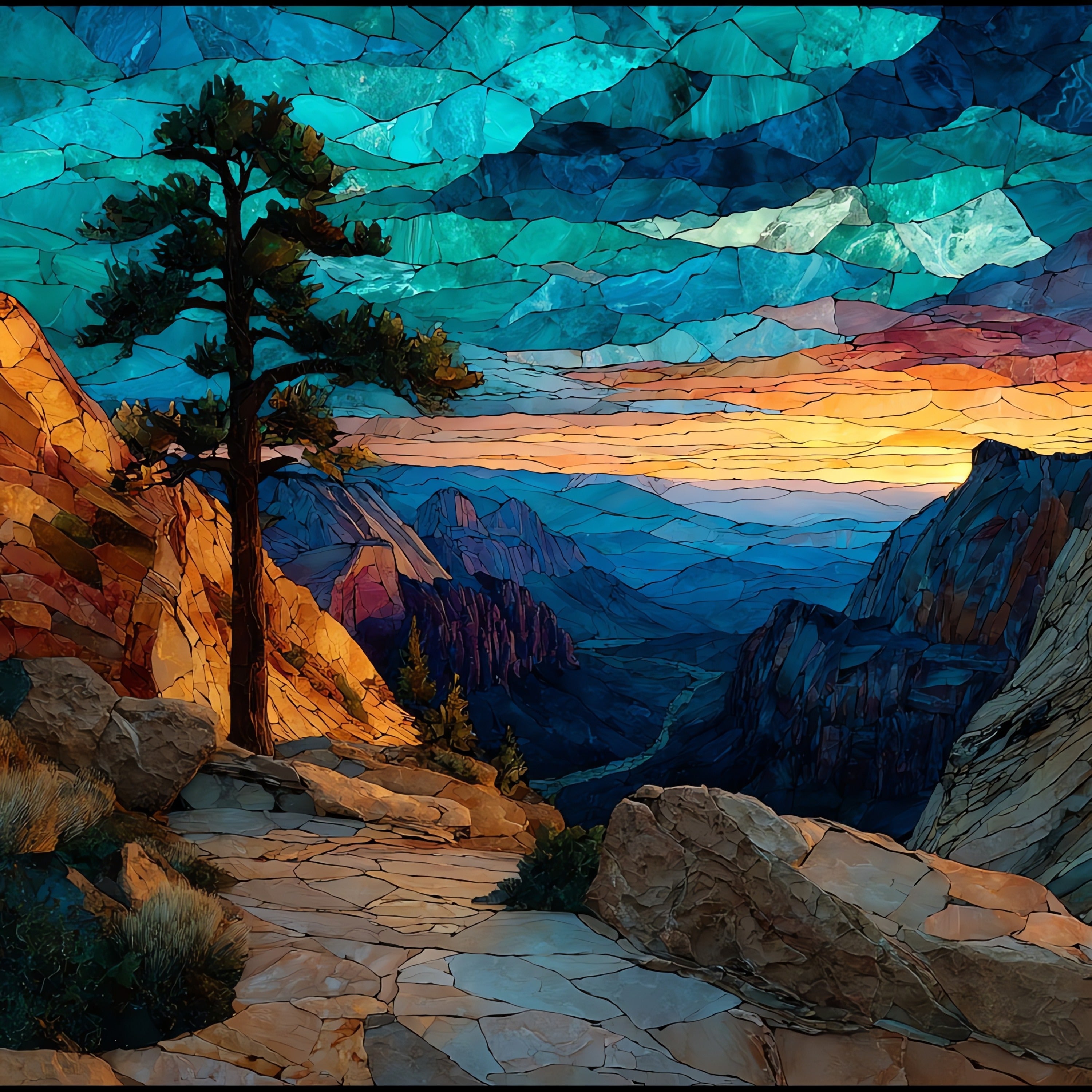 East Zion Pine Creek — ceramic art tile