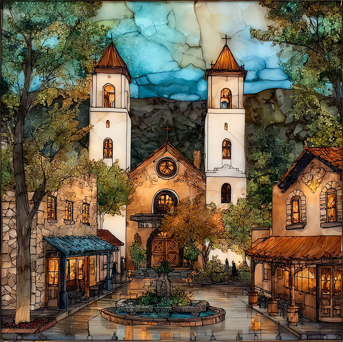 Albuquerque Old Town plaza — ceramic art tile
