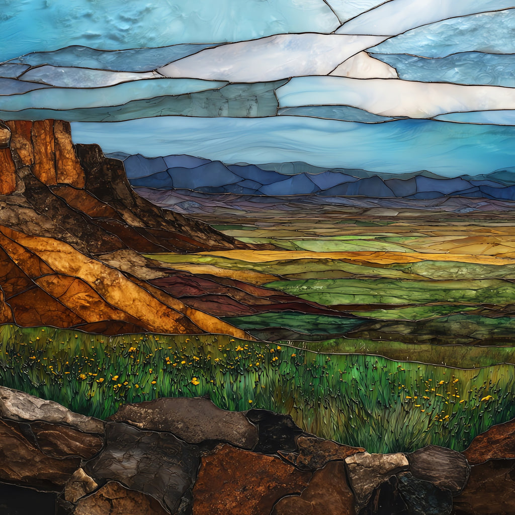 the Black Mesa basalt mesa — ceramic art tile