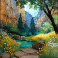 Inner Canyon Indian Garden oasis — ceramic art tile