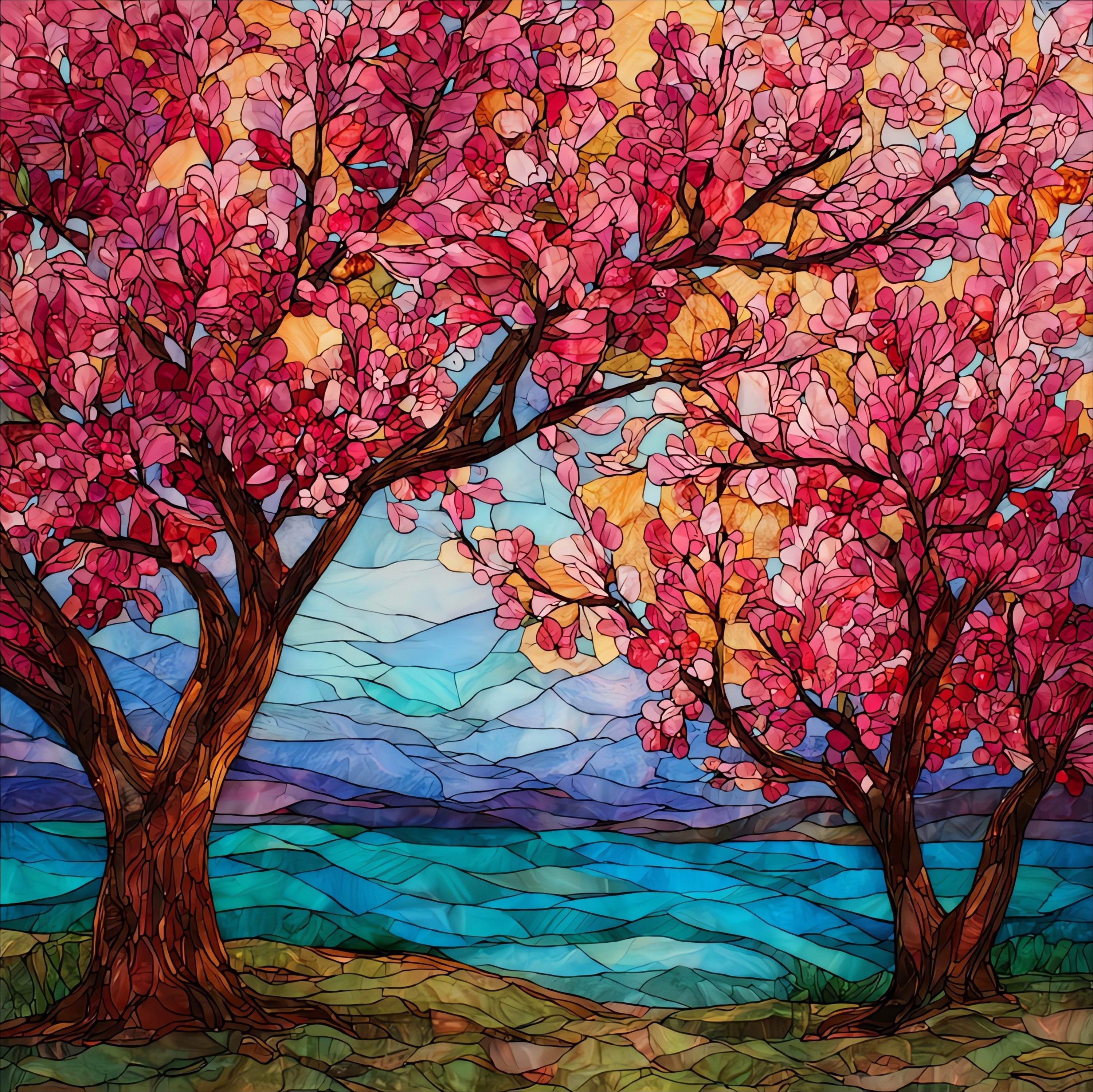 Old Mission Peninsula cherry — ceramic art tile
