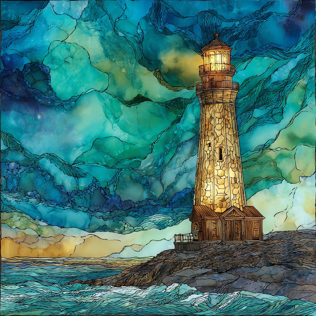 the Point Lookout lighthouse — ceramic art tile