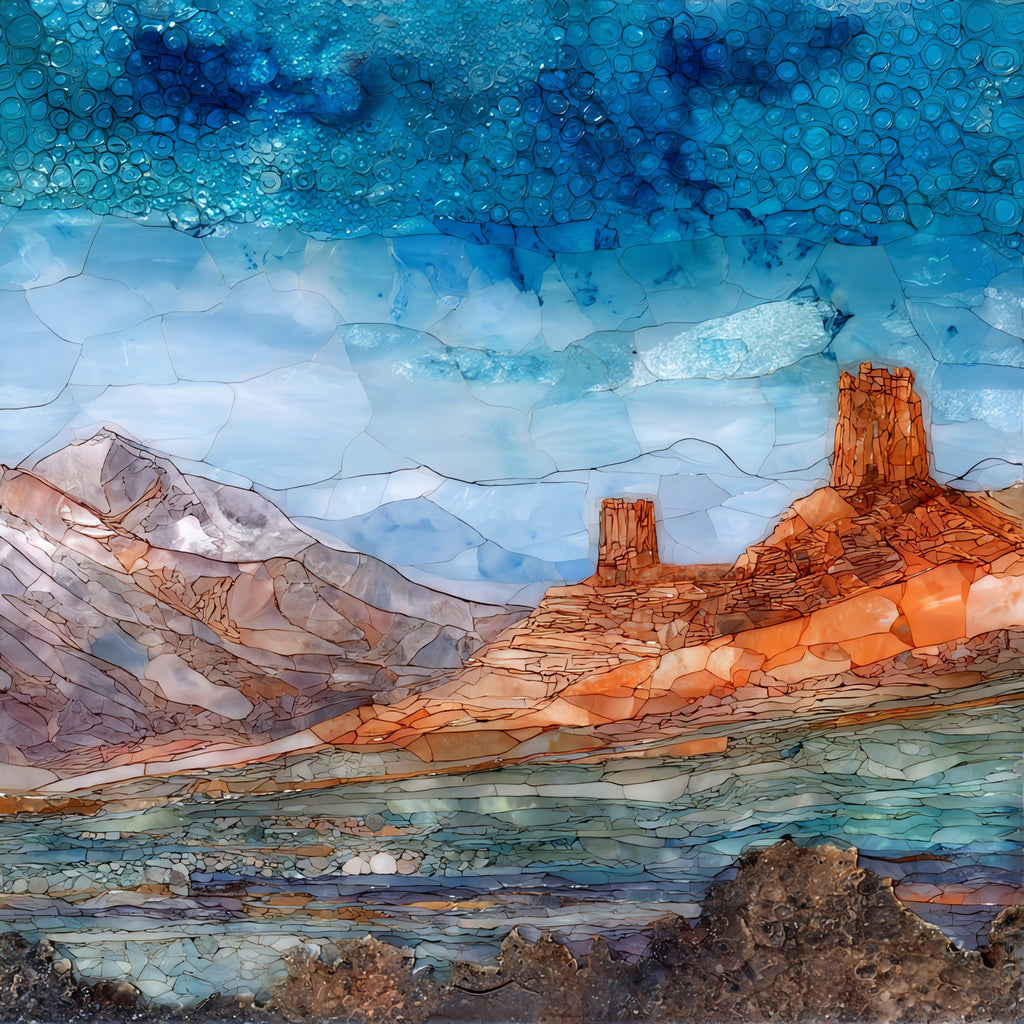 Red Rocks Amphitheatre sunrise Denver Metro — ceramic art tile