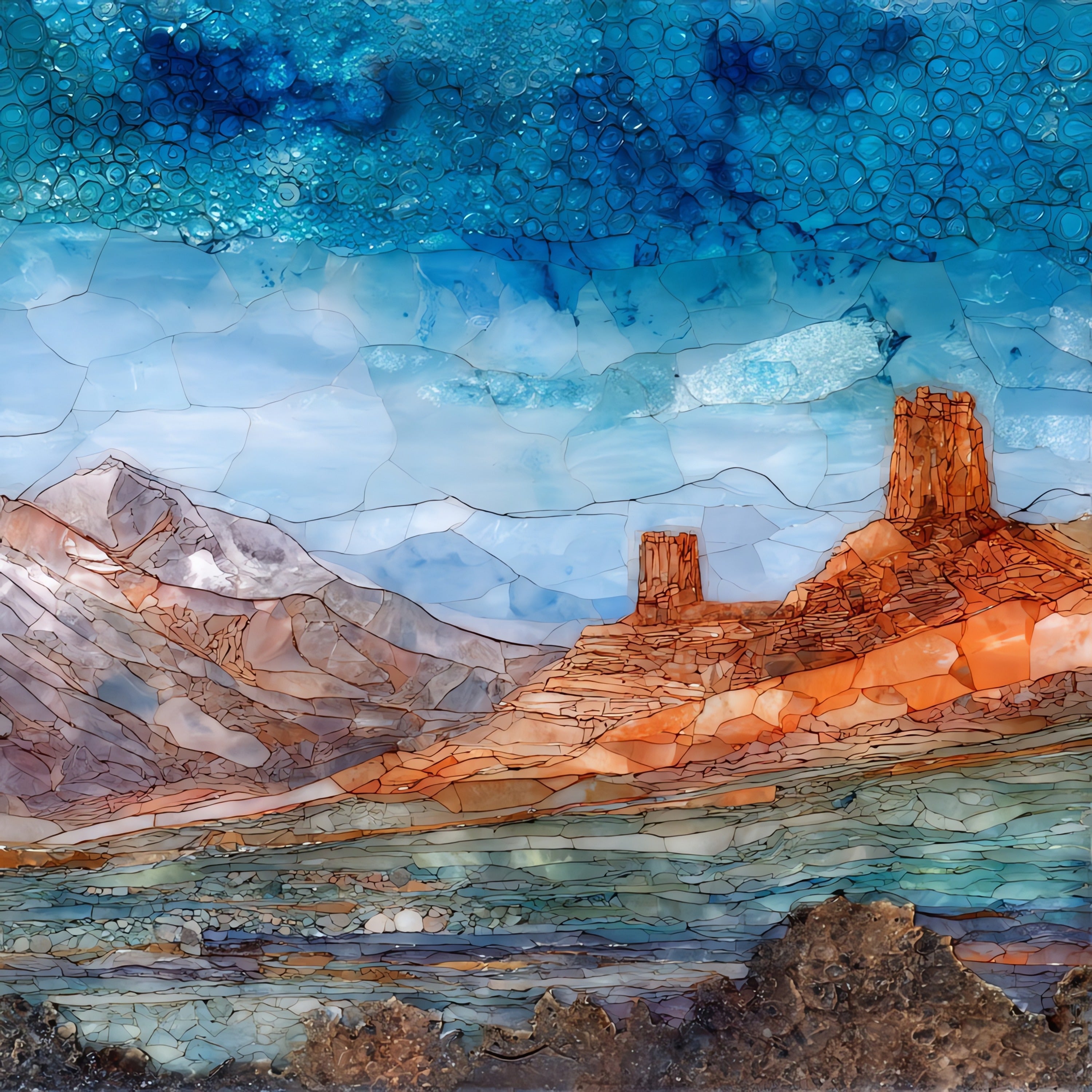 Red Rocks Amphitheatre sunrise Denver Metro — ceramic art tile