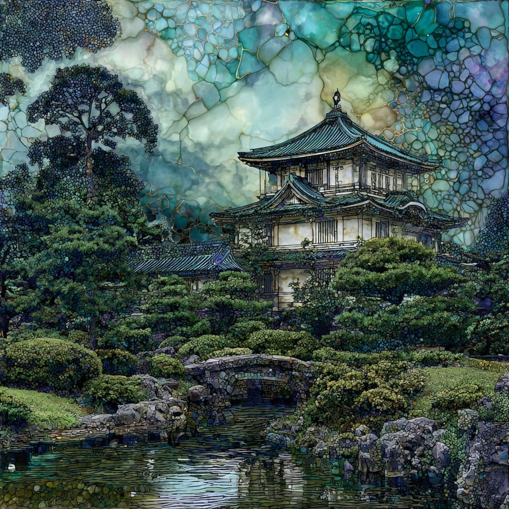 Nijo Castle Garden — ceramic art tile