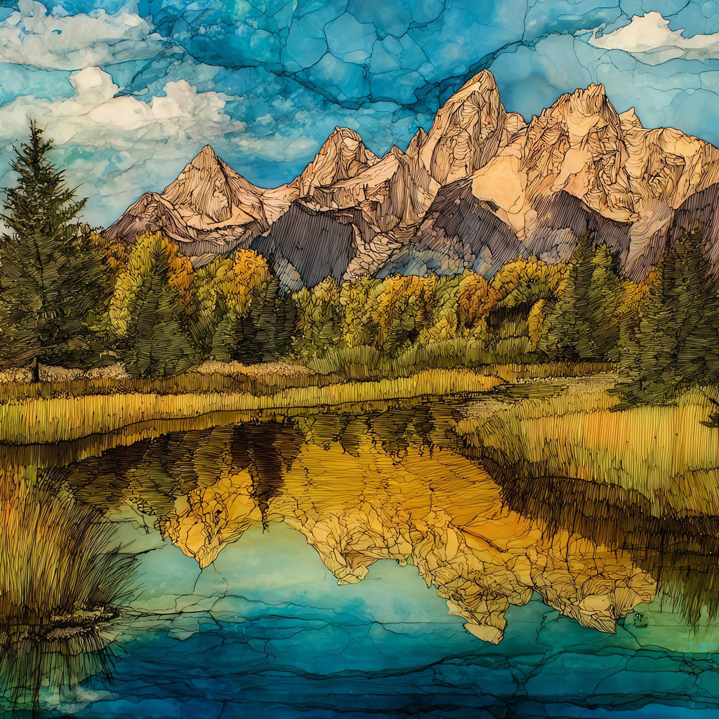 Grand Teton — ceramic art tile