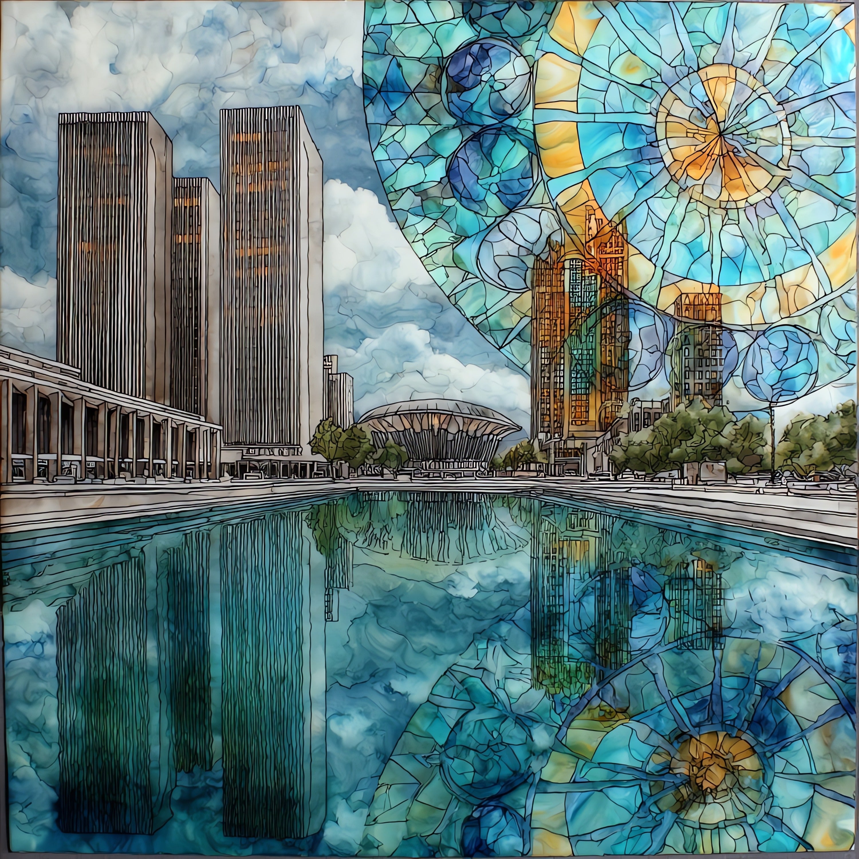 the Empire State Plaza — ceramic art tile