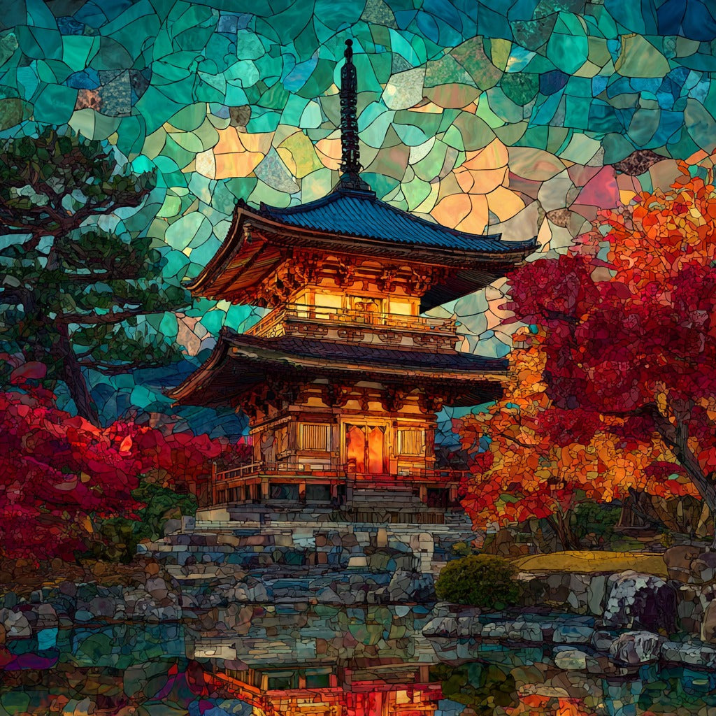 Eikando Temple Koyo — ceramic art tile