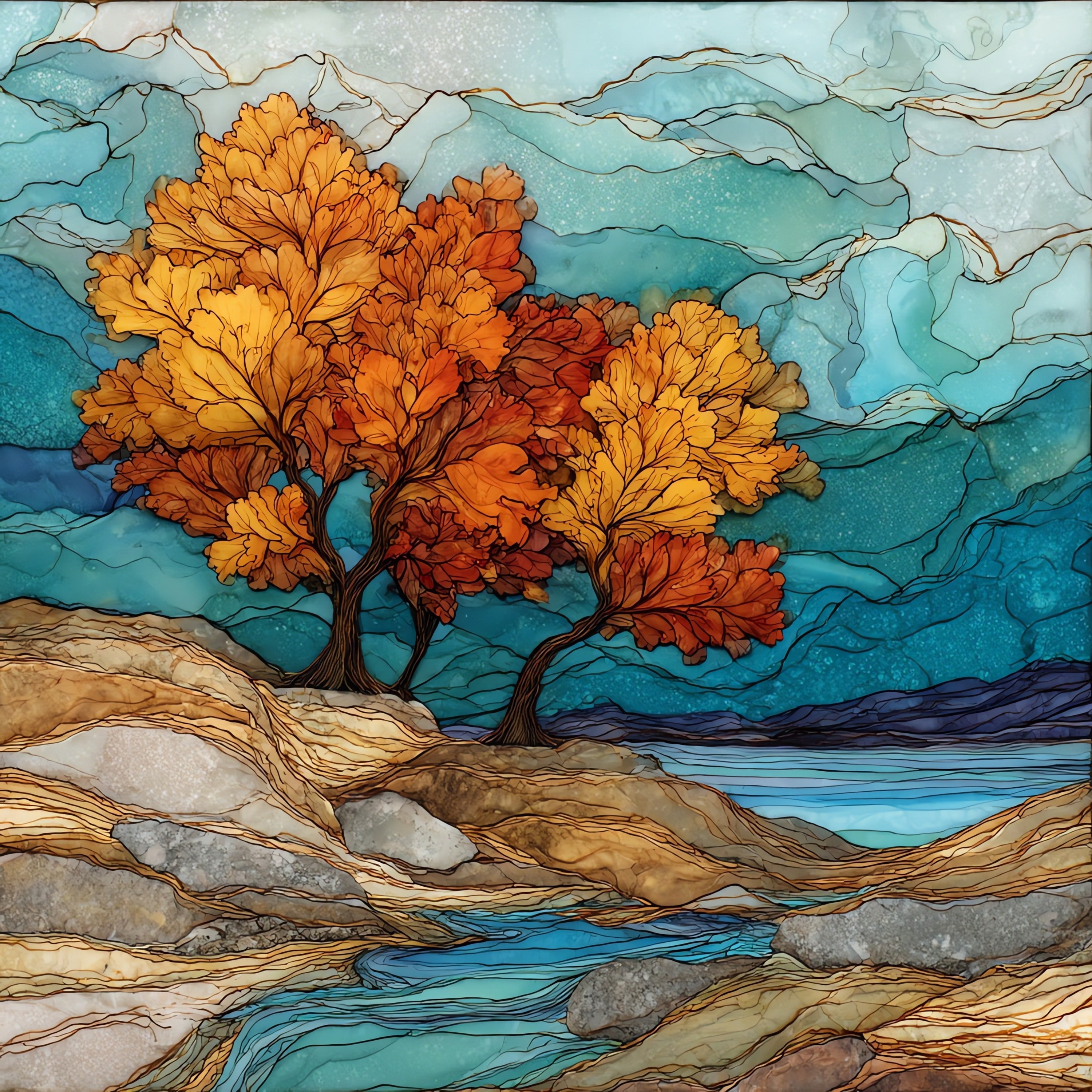 the Bluffs of the — ceramic art tile