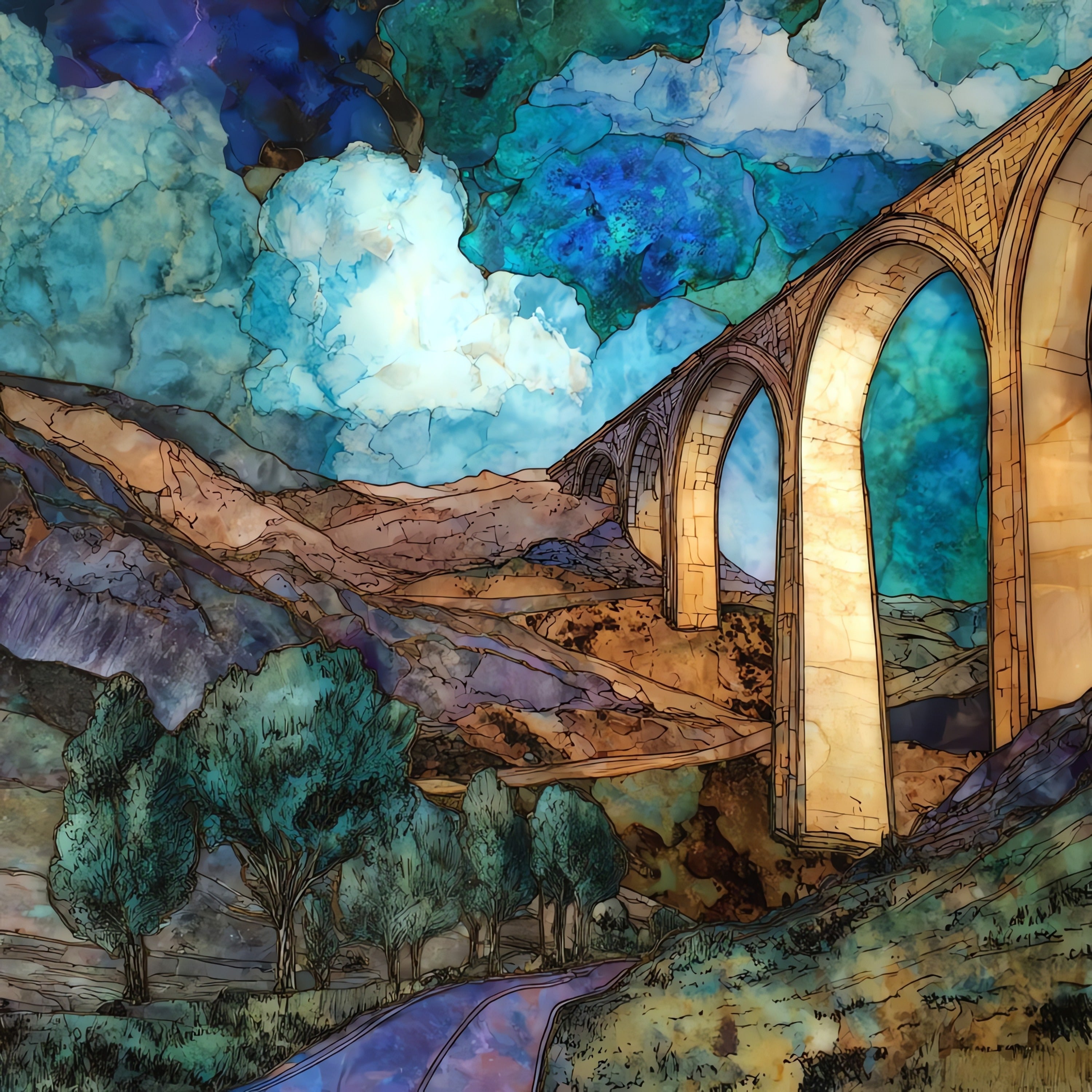 the Great Platte River — ceramic art tile