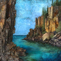 the Black Rocks basalt cliffs meeting — ceramic art tile