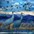 Sandhill cranes — ceramic art tile