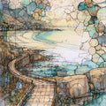the wide white crescent of Fish — ceramic art tile
