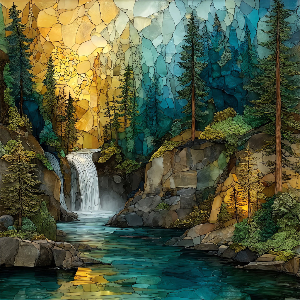 Ribbon Falls — ceramic art tile