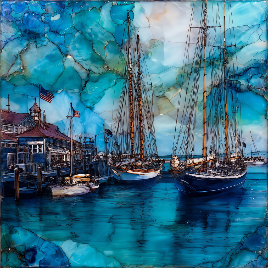 Newport Harbor — ceramic art tile