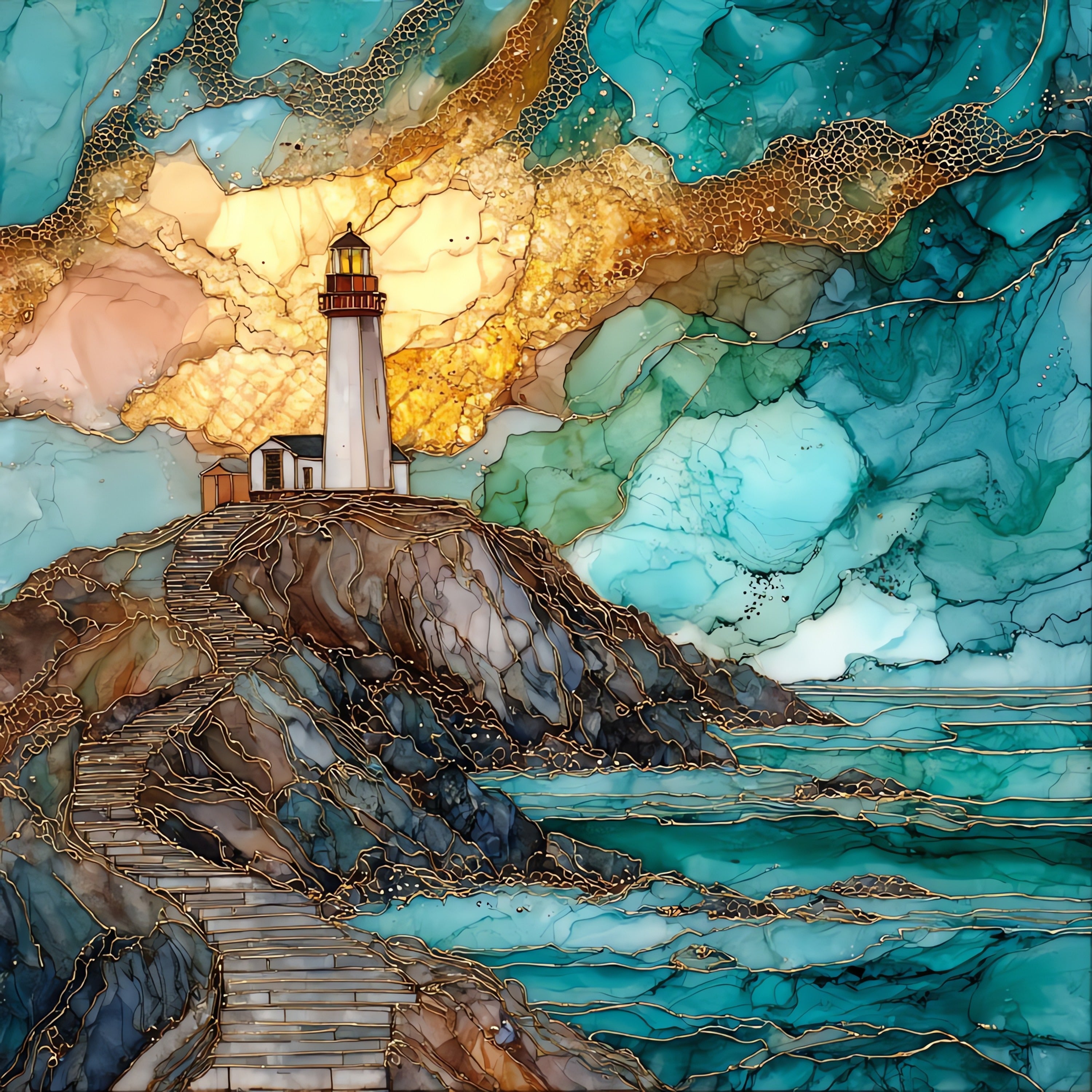 Battery Point Lighthouse — ceramic art tile