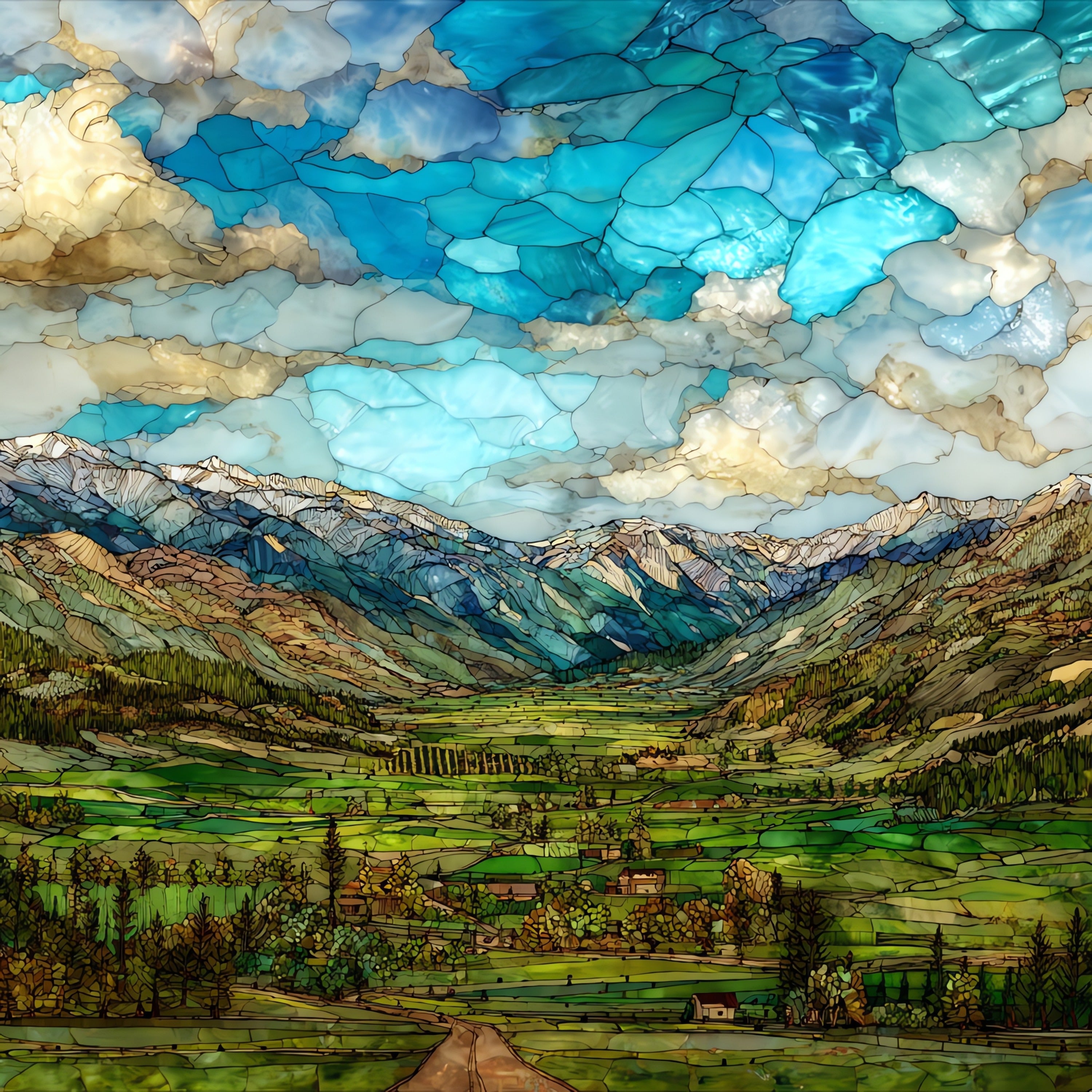 the Bitterroot Range east face — ceramic art tile