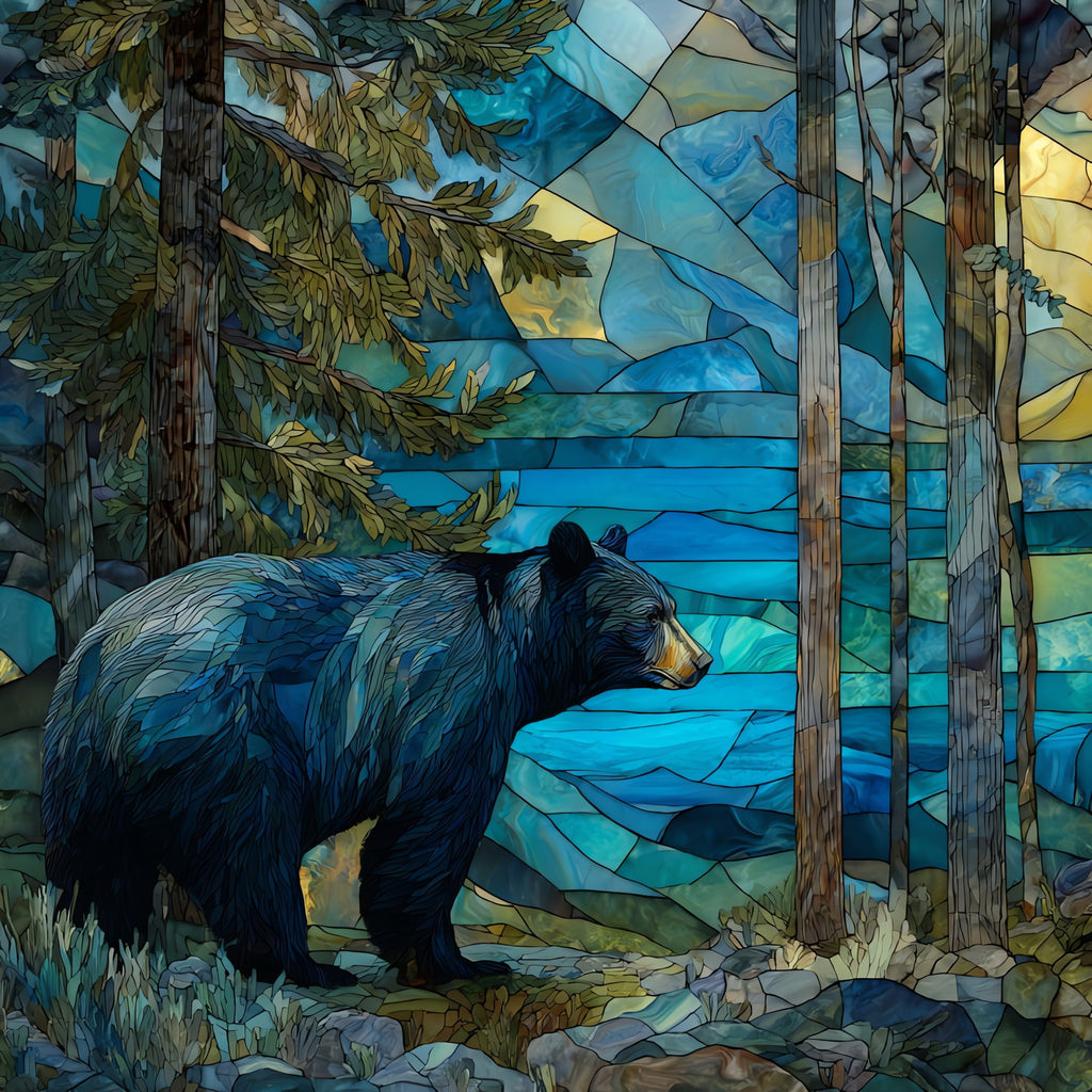 a black bear — ceramic art tile
